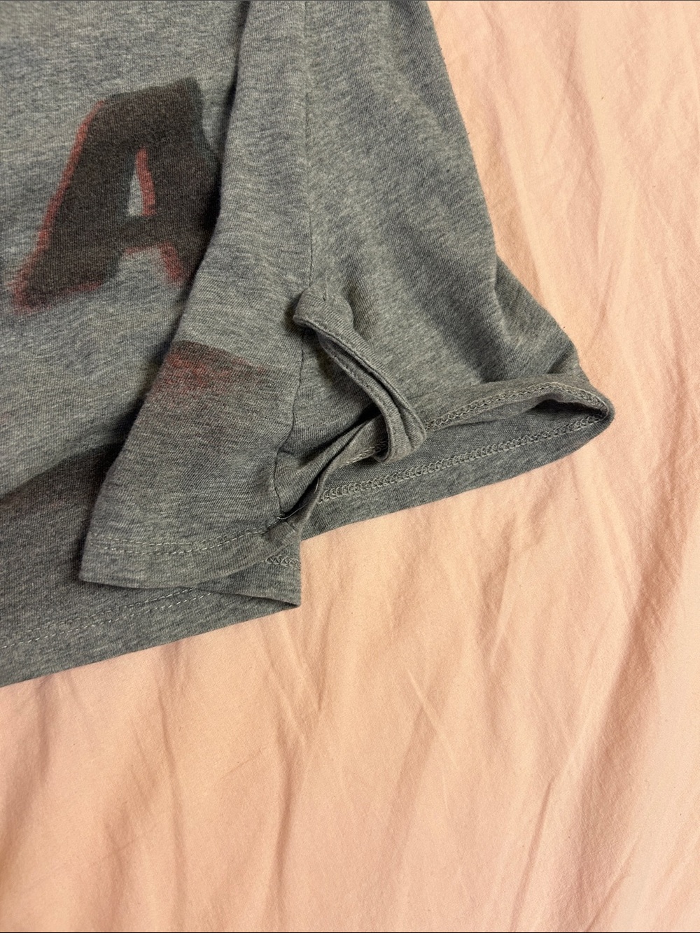 Y2K Gray Graphic Tee with Bold Lettering - Picture 4 of 5